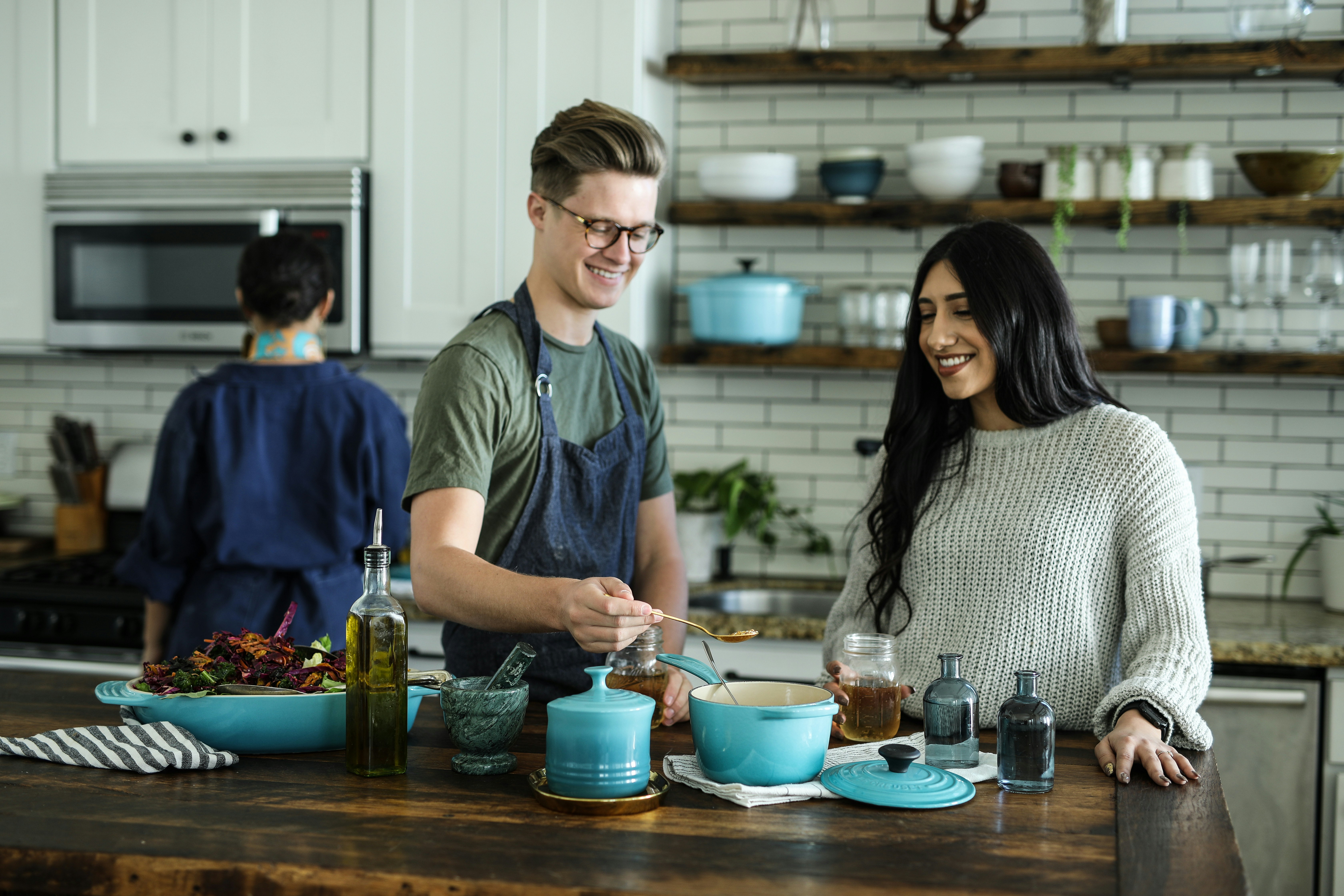 friends cooking a meal